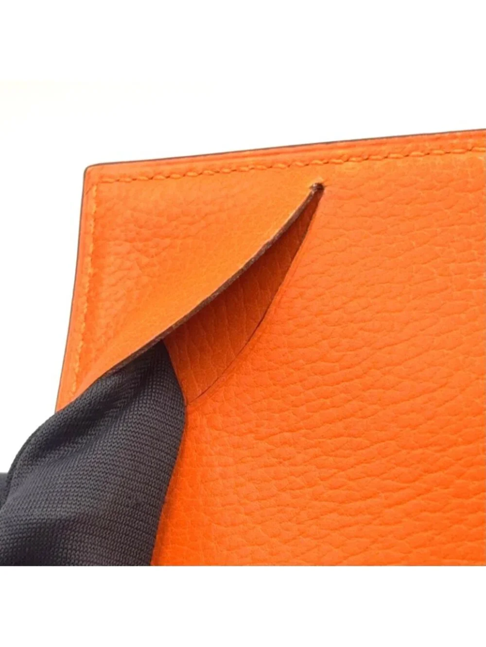 Hermes Adage Agenda Cover Globe Trotter Leather Orange Red Silver